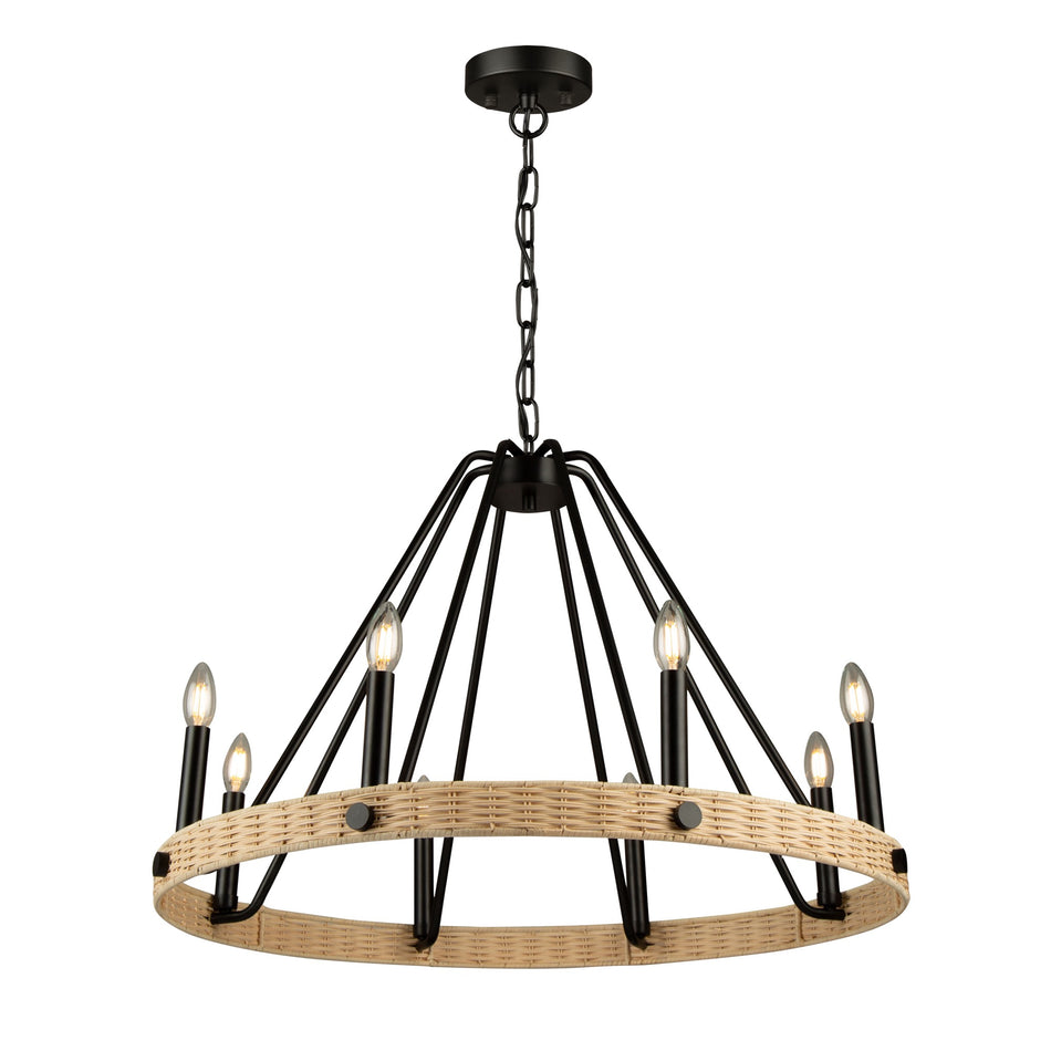 Perris 8 Light Chandelier Black