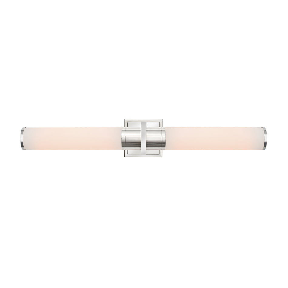 Positano - 2-Light Bathroom Vanity Light - White Glass/Polished Nickel