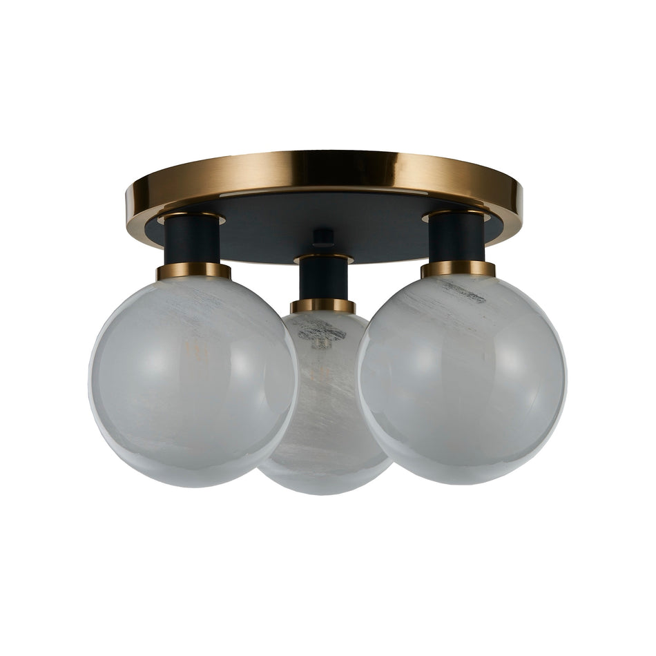 Gem Collection 3-Light Pendant Black and Brushed Brass