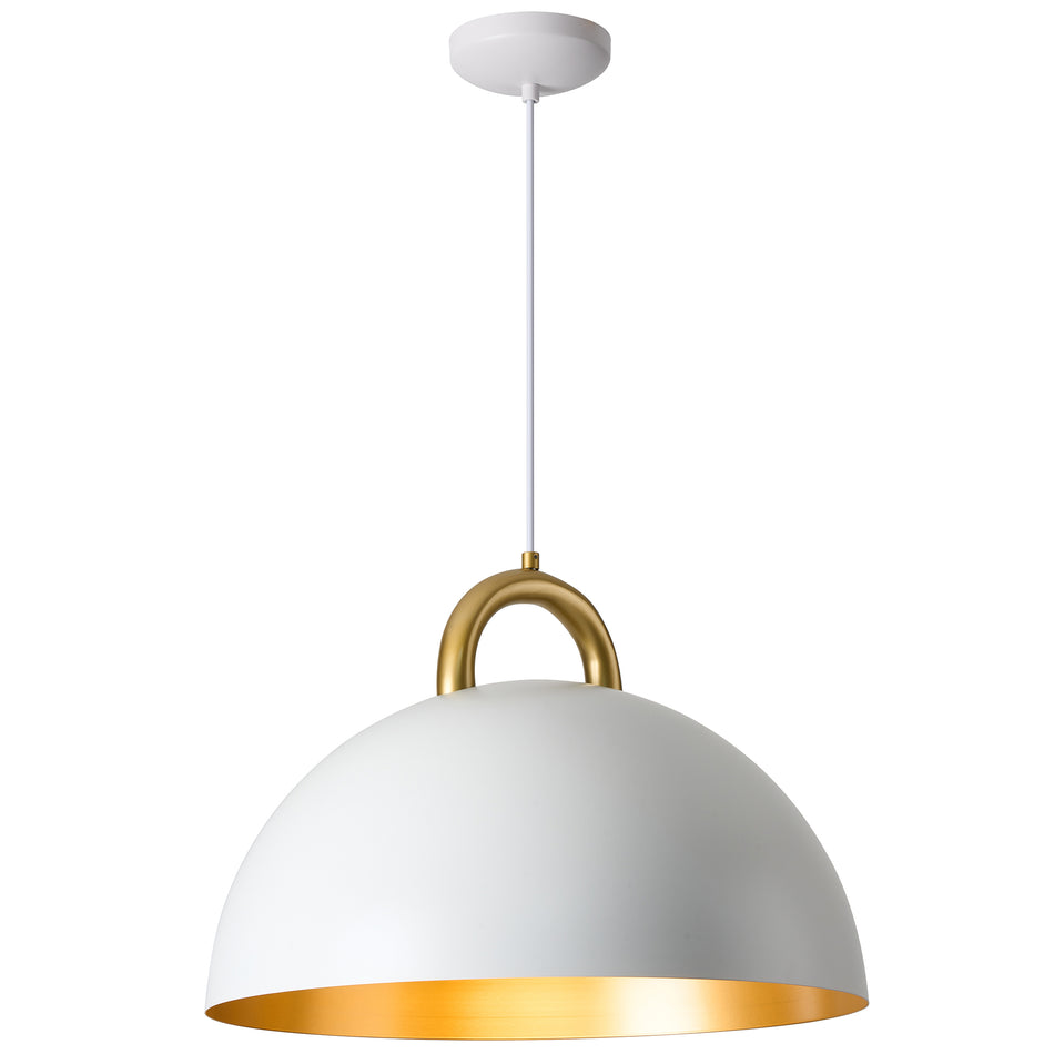 Pantheon - 1-Light Pendant - 19.5" - Gold/White