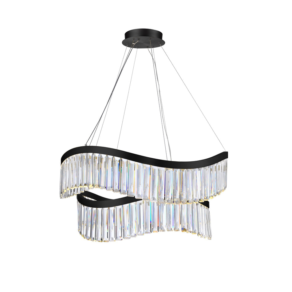 Jules Integrated LED Chandelier 31", Black