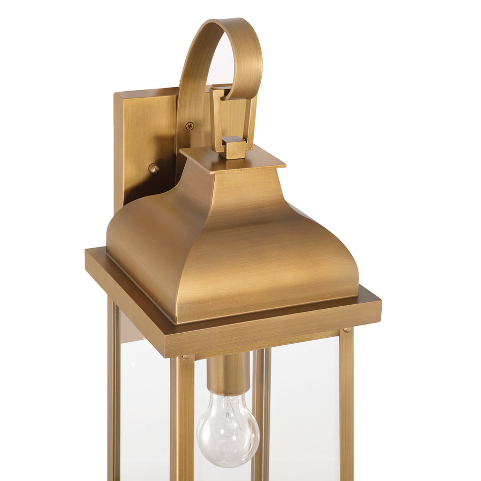 Madrid 1 Light Outdoor Wall Sconce 17.5", Weathered Brass