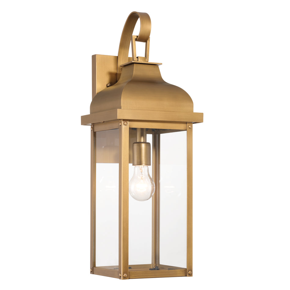 Madrid 1 Light Outdoor Wall Sconce 23.4", Weathered Brass