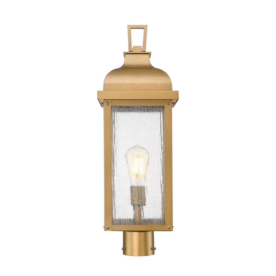 Madrid 1 Light Outdoor Post Light, Weathered Brass