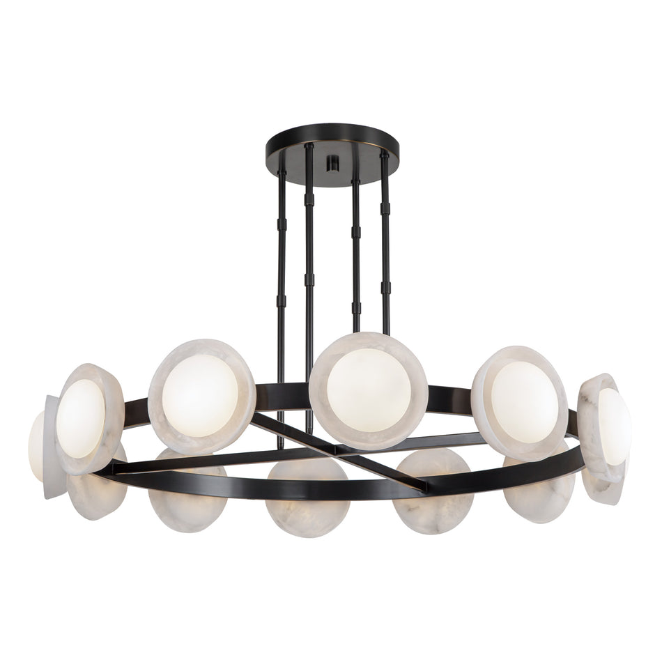Alonso 50-in Urban Bronze/Alabaster LED Chandeliers