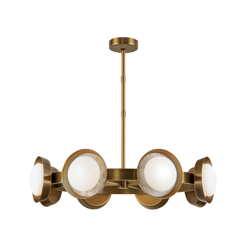Alonso 37-in Vintage Brass LED Chandeliers
