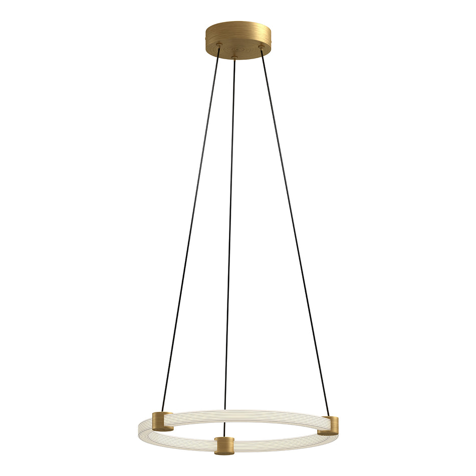 Bruni 16-in Brushed Gold LED Pendant