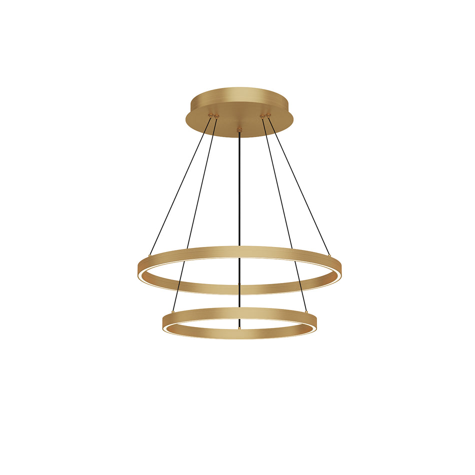 Cerchio 24-in Brushed Gold LED Chandeliers