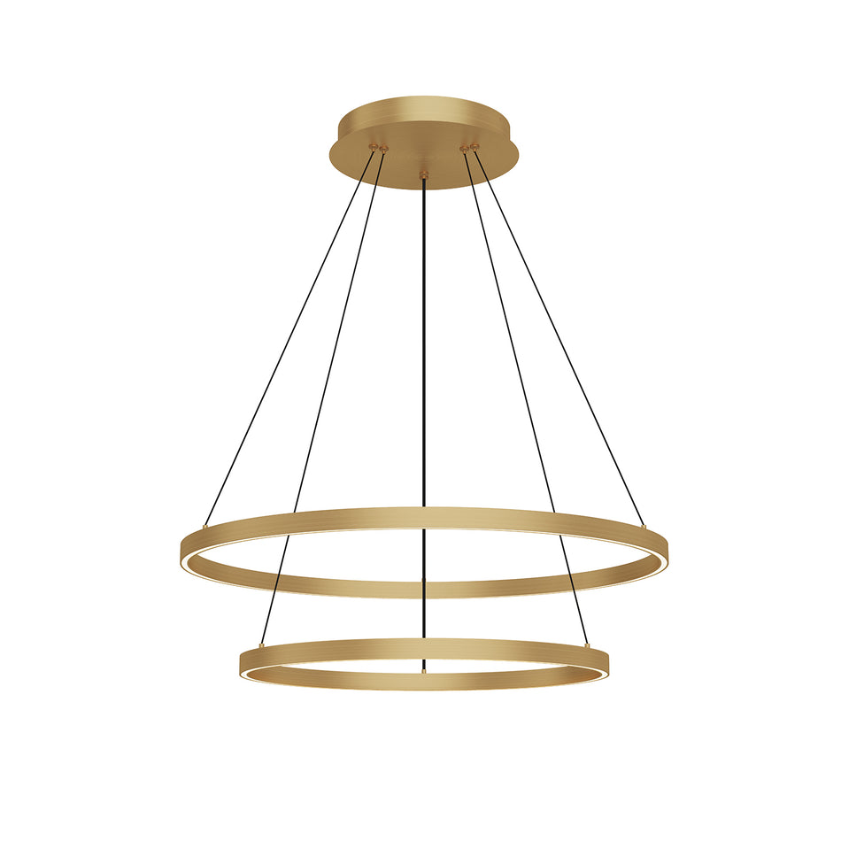 Cerchio 32-in Brushed Gold LED Chandeliers