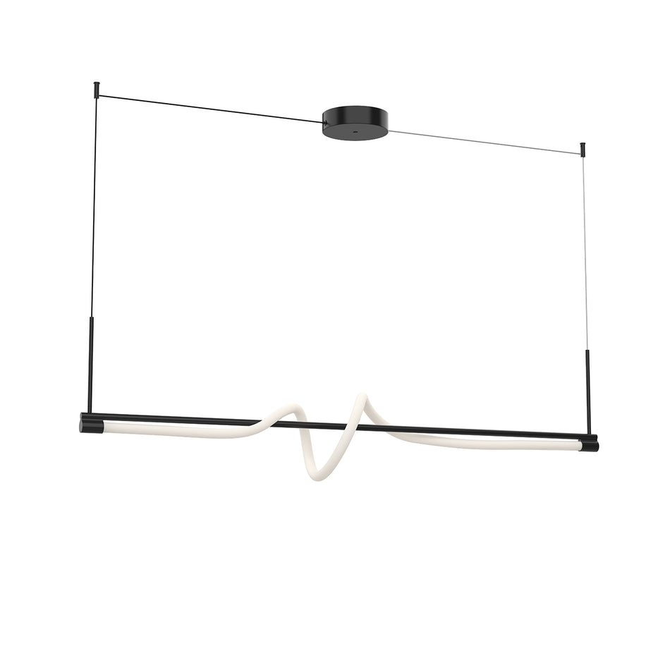 Cursive 54-in Black LED Linear Pendant