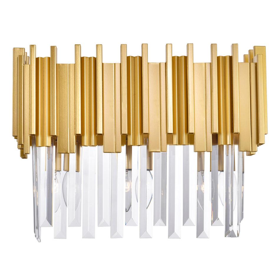 Deco 3 Light Medallion Gold Vanity Light
