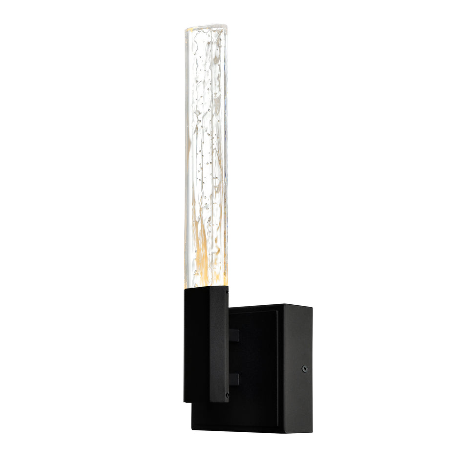 Greta Integrated LED 5in Black Wall Light with Handcrafted Glass
