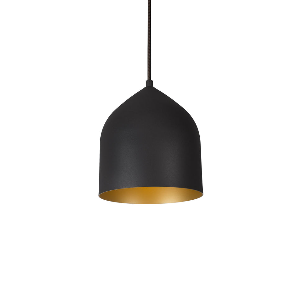 Helena 8-in Black/Gold 1 Light Pendant