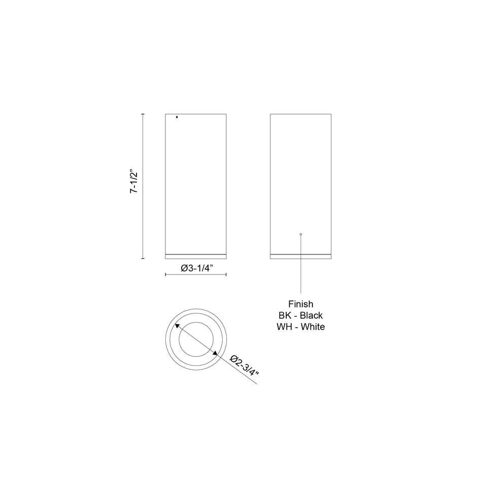 Lorna 7-in (3-in Dia.) 24 Degree Optic Black LED Flush Mount