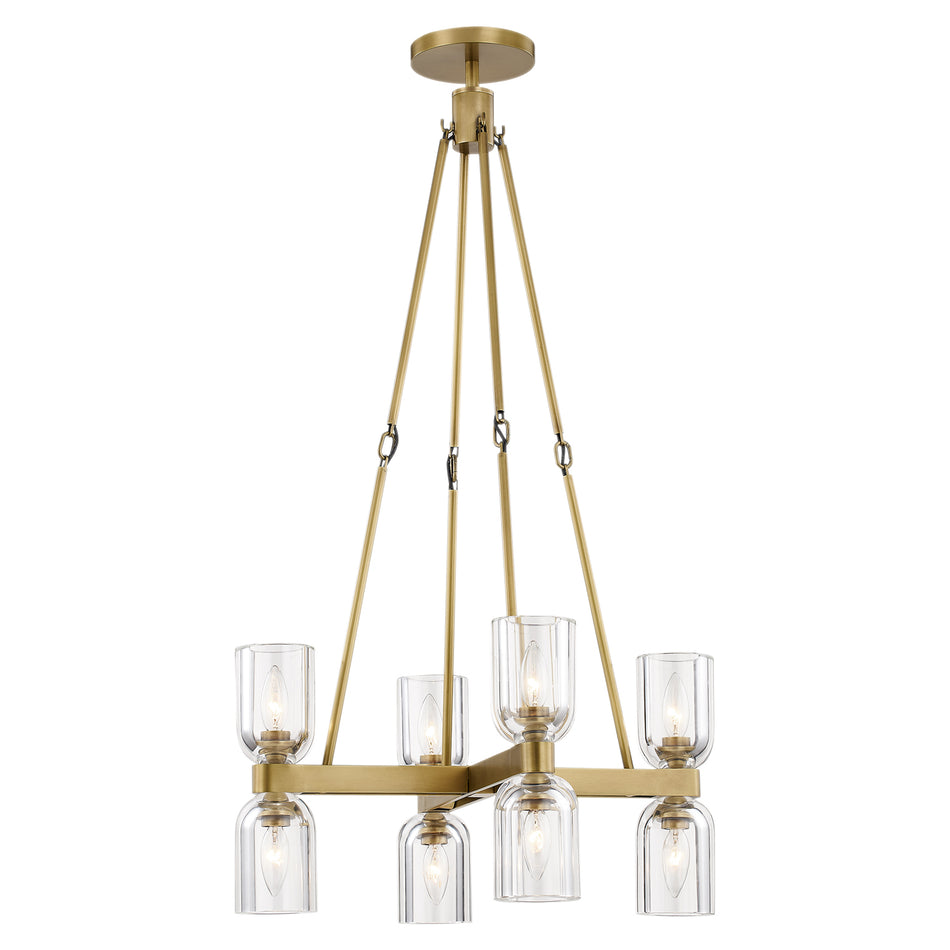 Lucian 22-in Clear Crystal/Vintage Brass 8 Lights Chandeliers