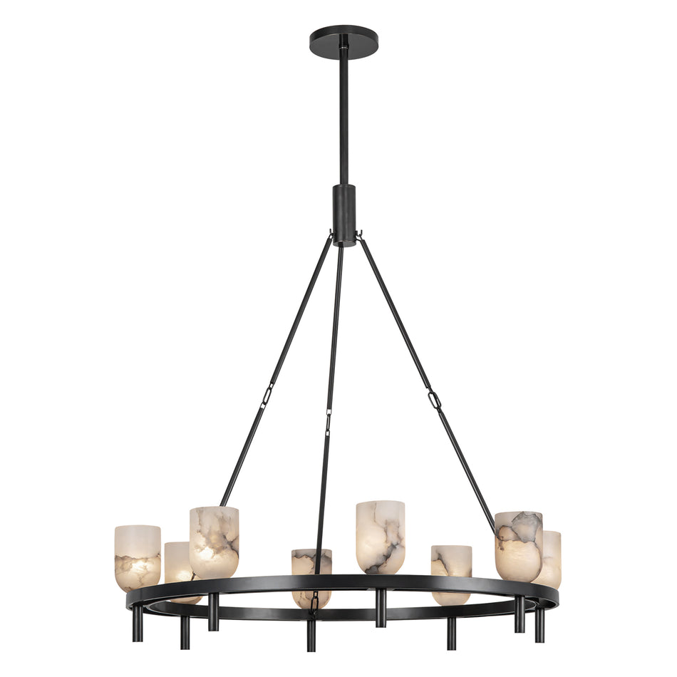 Lucian 36-in Urban Bronze/Alabaster 8 Lights Chandeliers