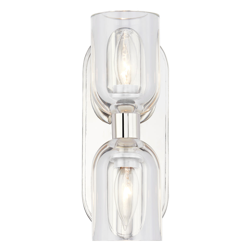 Lucian 11-in Clear Crystal/Polished Nickel 2 Lights Wall/Vanity