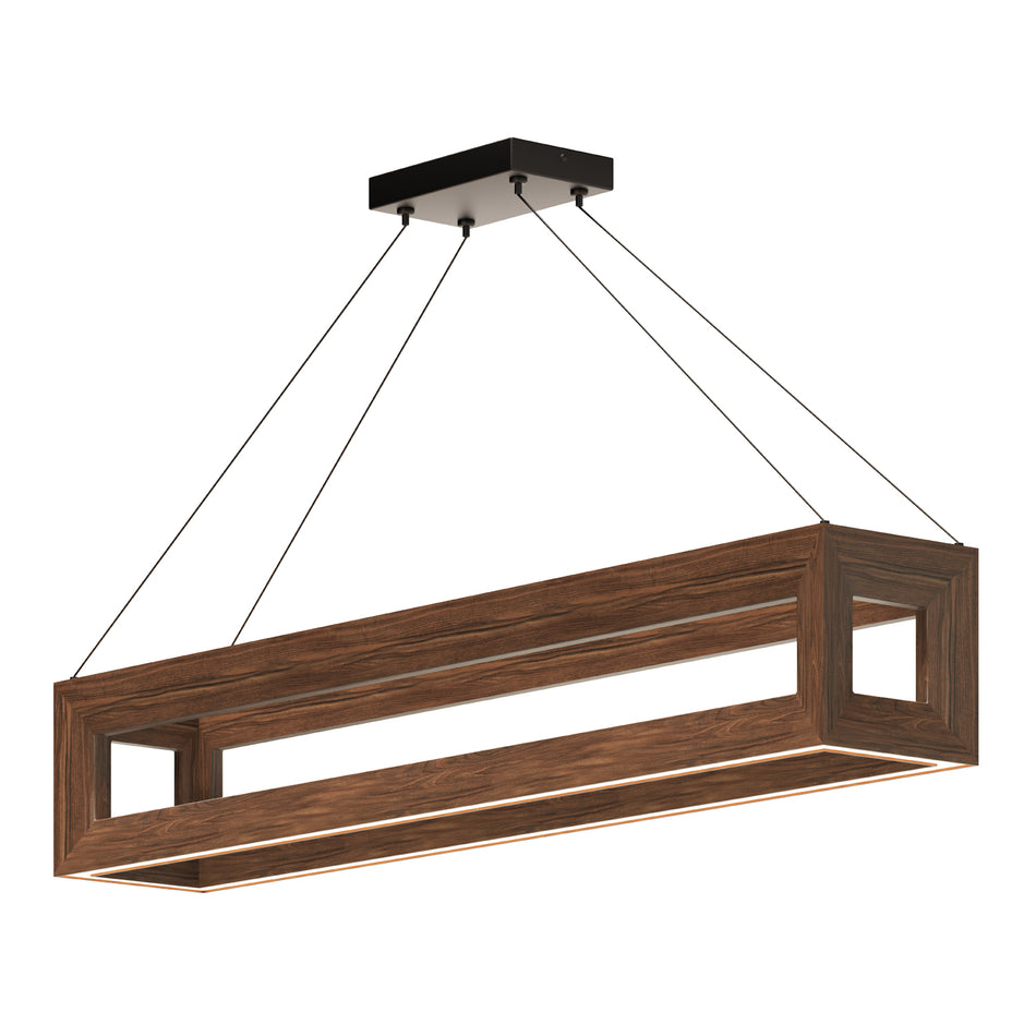 Morina 42-in Walnut LED Linear Pendant