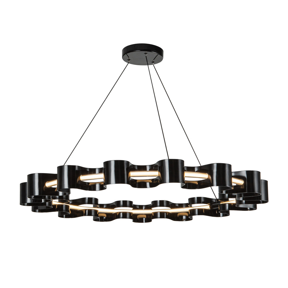 Nami 32-in Gloss Black LED Chandelier