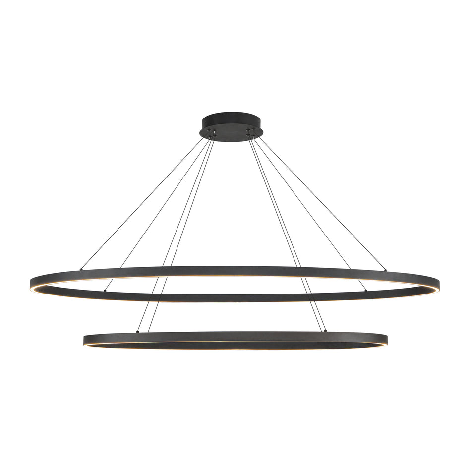Ovale 2 Layer Black LED Chandelier