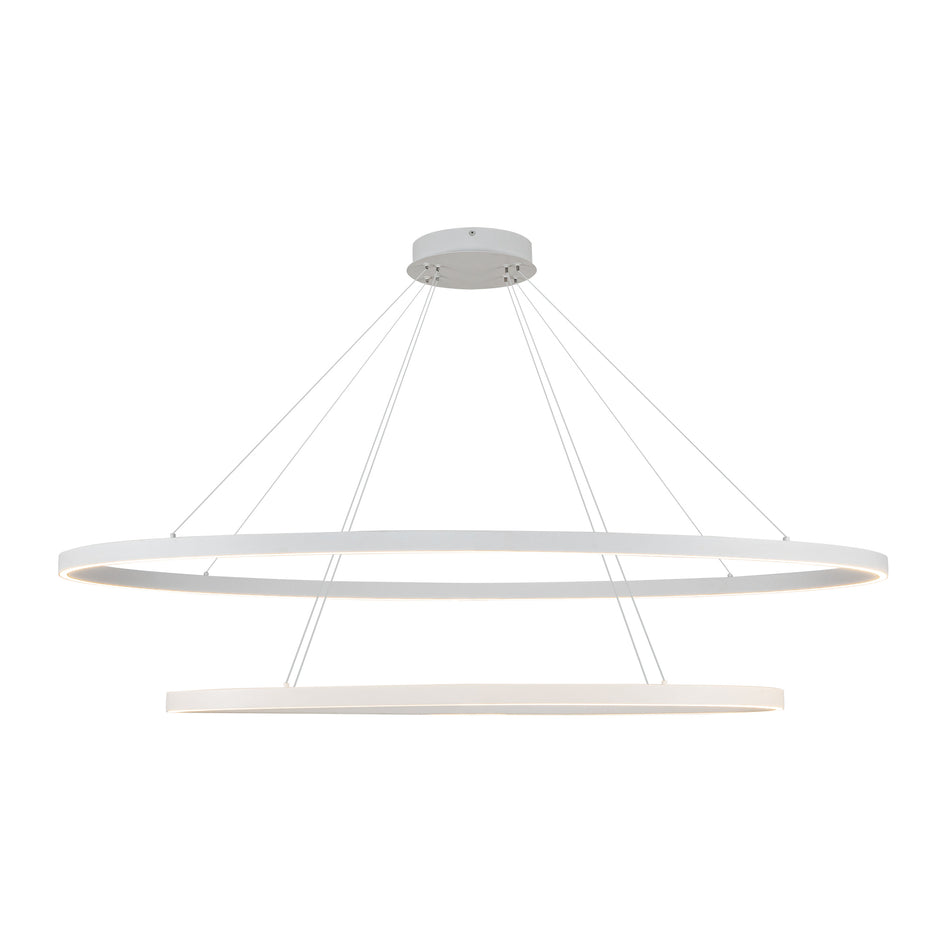 Ovale 2 Layer White LED Chandelier