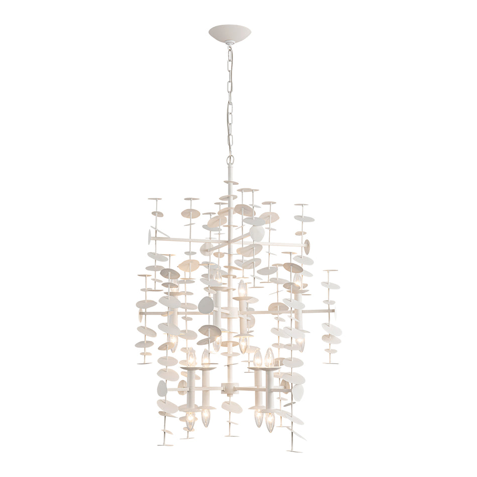 Yukari 41-in Matte White 16 Lights Chandeliers