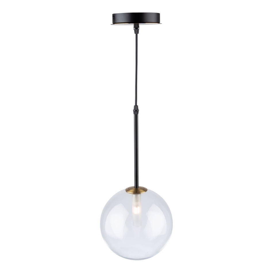 Aurelia Collection 1-Light Pendant, Matte Black & Brass