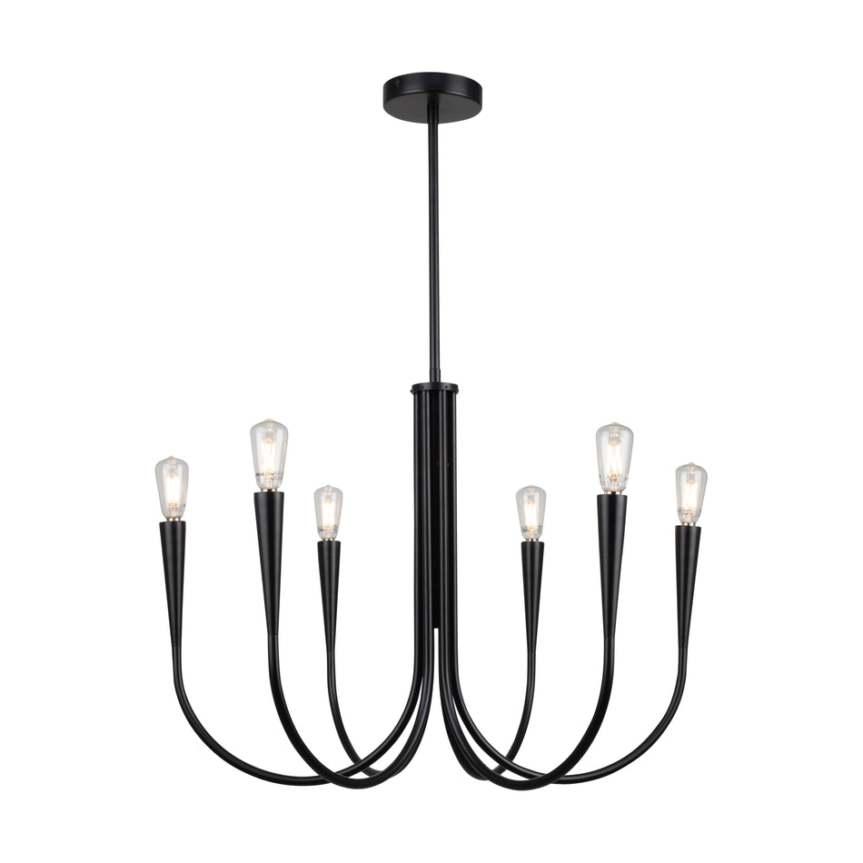 Bronte Collection 6-Light Chandelier Black