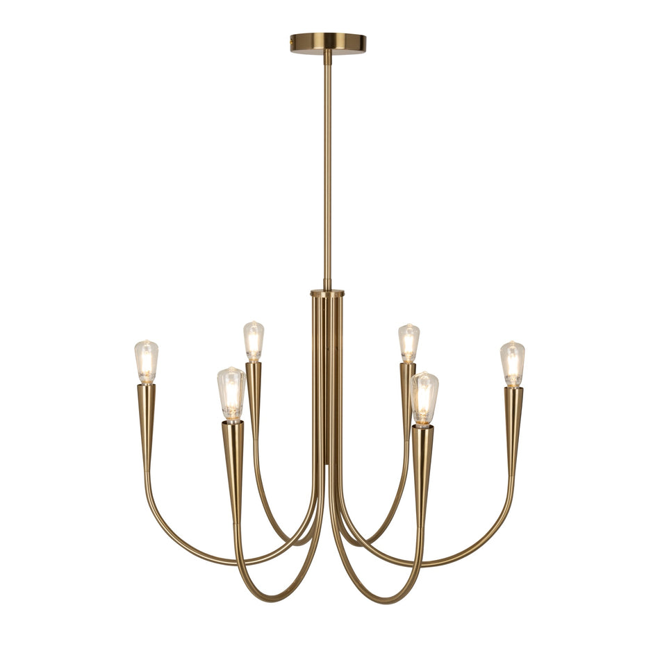 Bronte Collection 6-Light Chandelier Brass