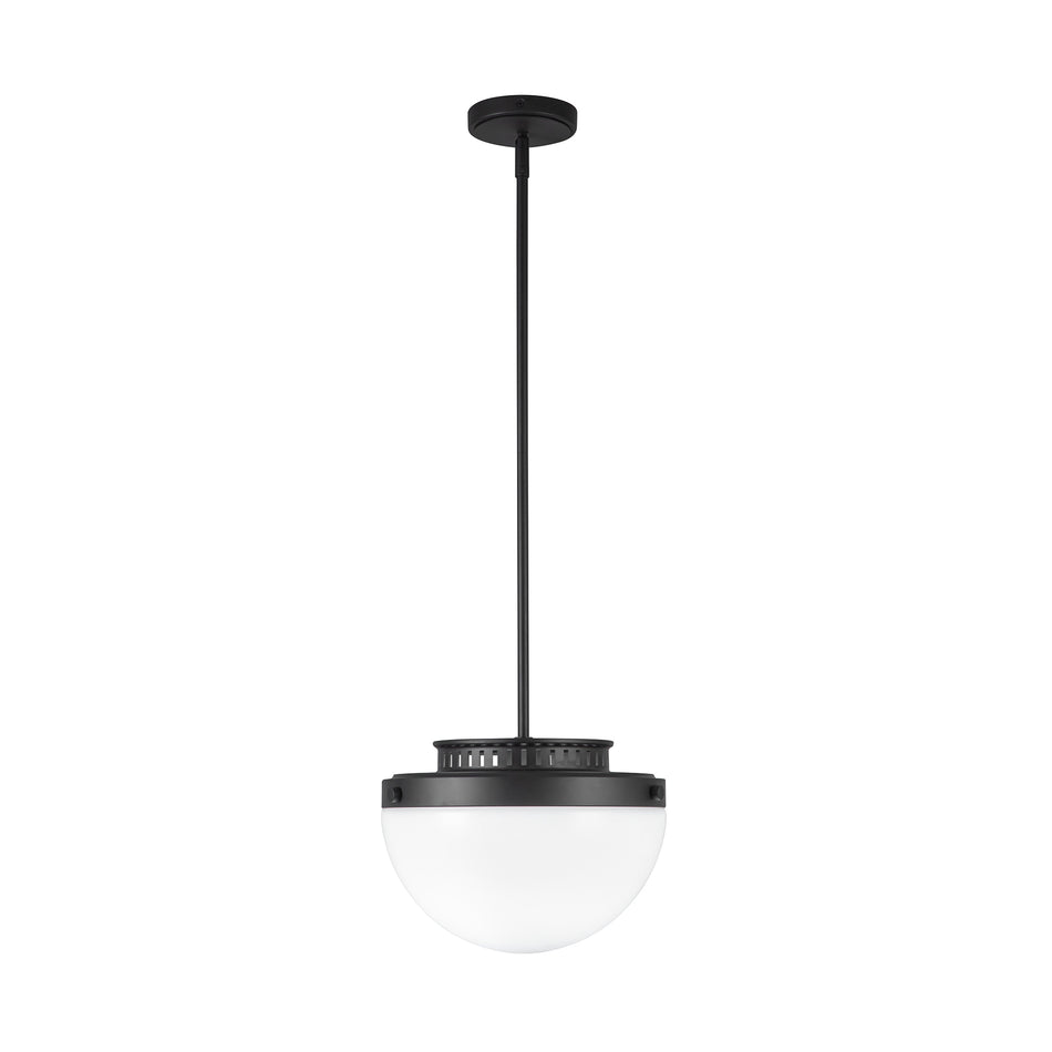 Dahlia 1 Light Pendant 12", Black