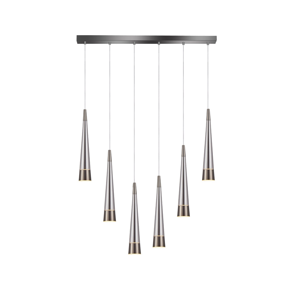 Sunnyvale Collection 6-Light Island Light Pearl Black and Smoke