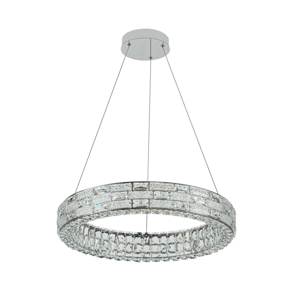 Elegance Integrated LED Chandelier 24", Chrome with Crystal Glassware
