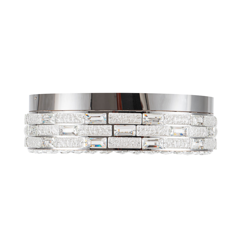Elegance Integrated LED Flush Mount 20", Chrome with Crystal Glassware