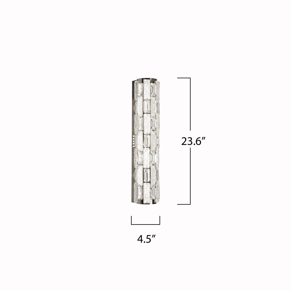 Elegance Integrated LED Wall Sconce, Chrome with Crystal Glassware