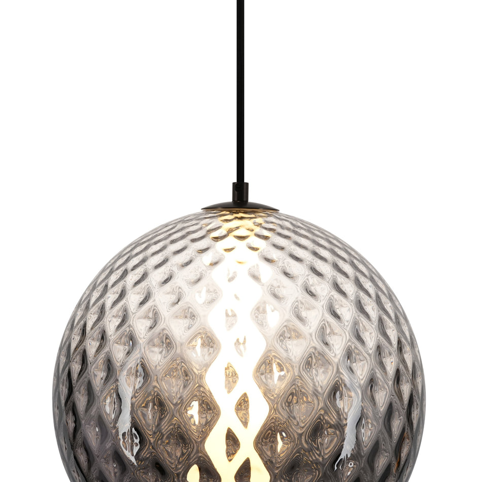 Celeste Integrated LED Pendant 12", Smoke with Diamond Glassware