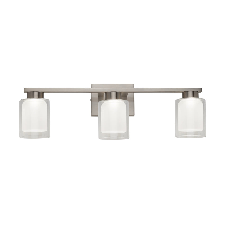 Saville Collection 3-Light Bathroom Vanity Fixture Brushed Nickel