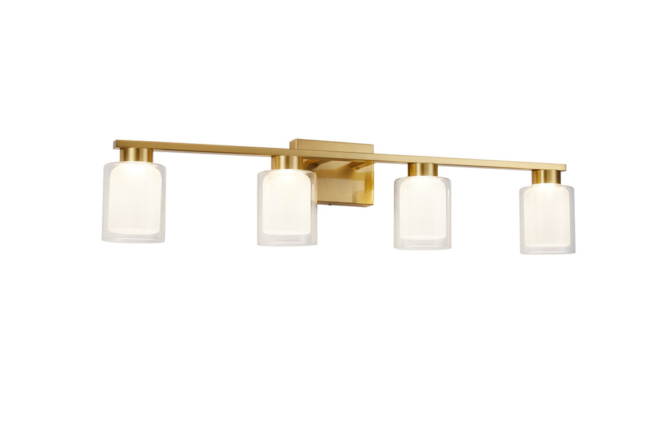 Saville Collection 4-Light Bathroom Vanity Fixture Brass