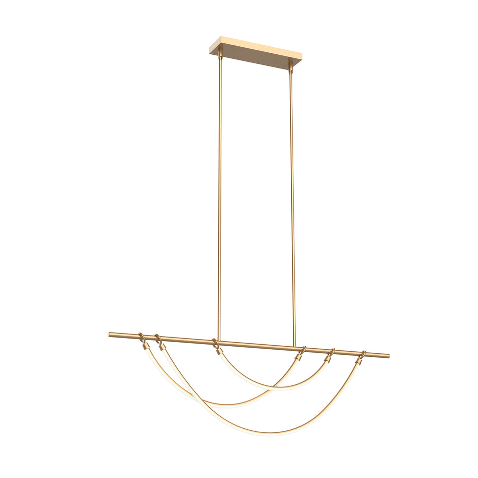 Aryas 48-in Vintage Brass LED Linear Pendant