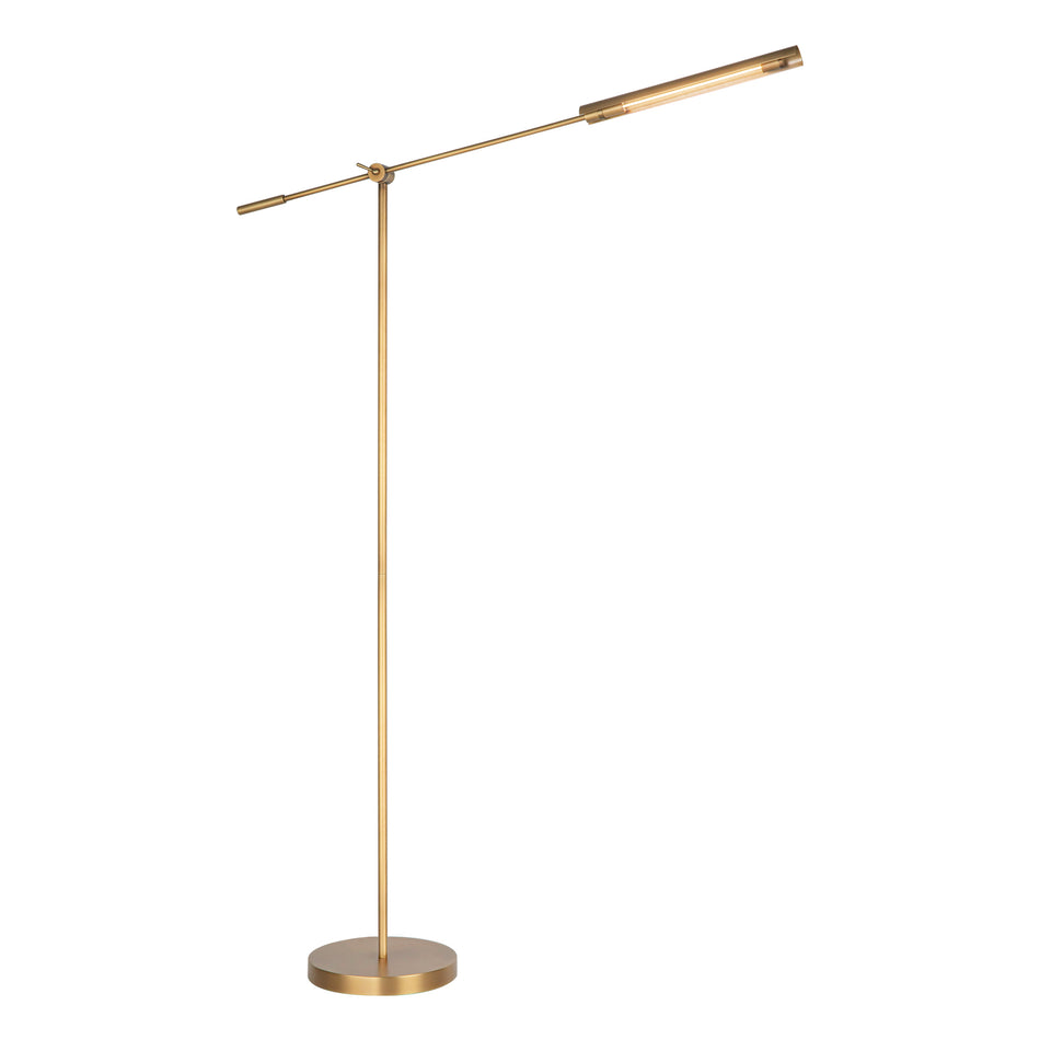 Astrid 55-in Metal Shade/Vintage Brass LED Floor Lamp
