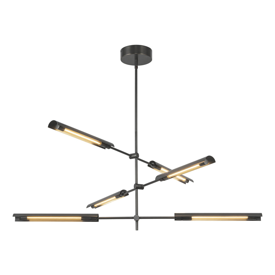Astrid 6 Head Metal Shade/Urban Bronze LED Multi Pendant