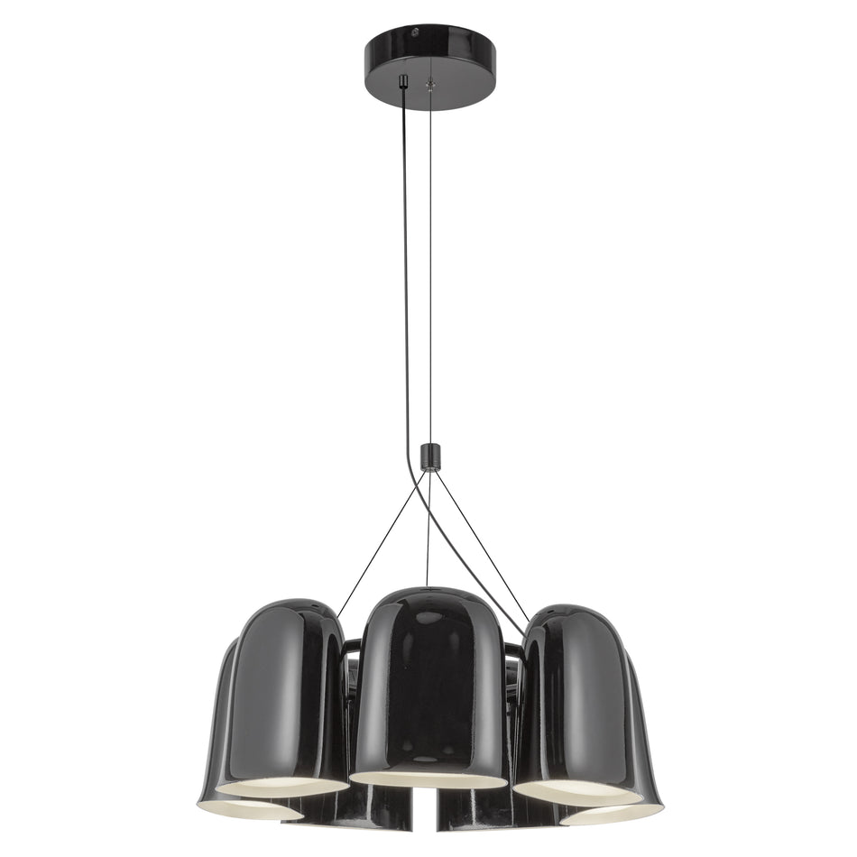 Bell 20-in Glossy Black LED Chandelier