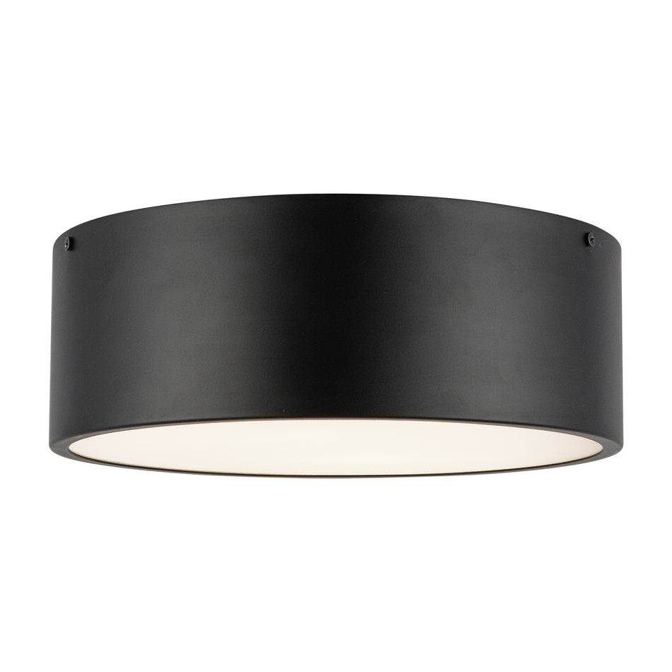 Brisbane 12-in Matte Black 2 Lights Flush Mount