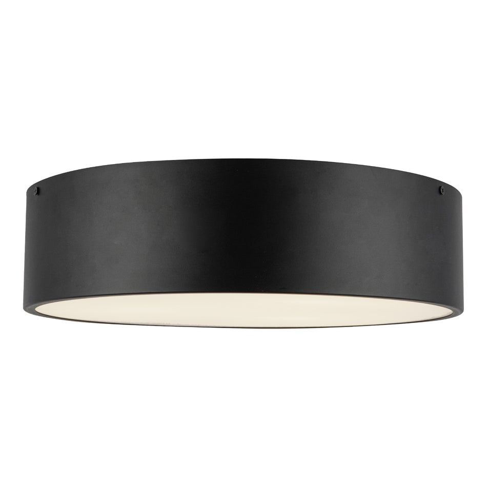 Brisbane 16-in Matte Black 3 Lights Flush Mount