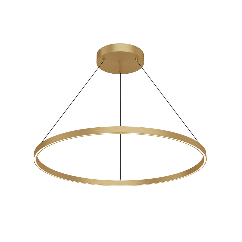 Cerchio 36-in Brushed Gold LED Pendant
