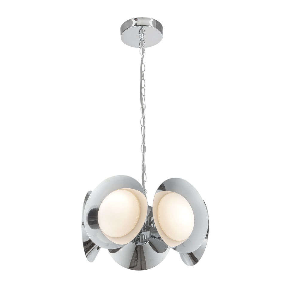 Cleo 16-in Chrome/Opal Glass LED Chandelier