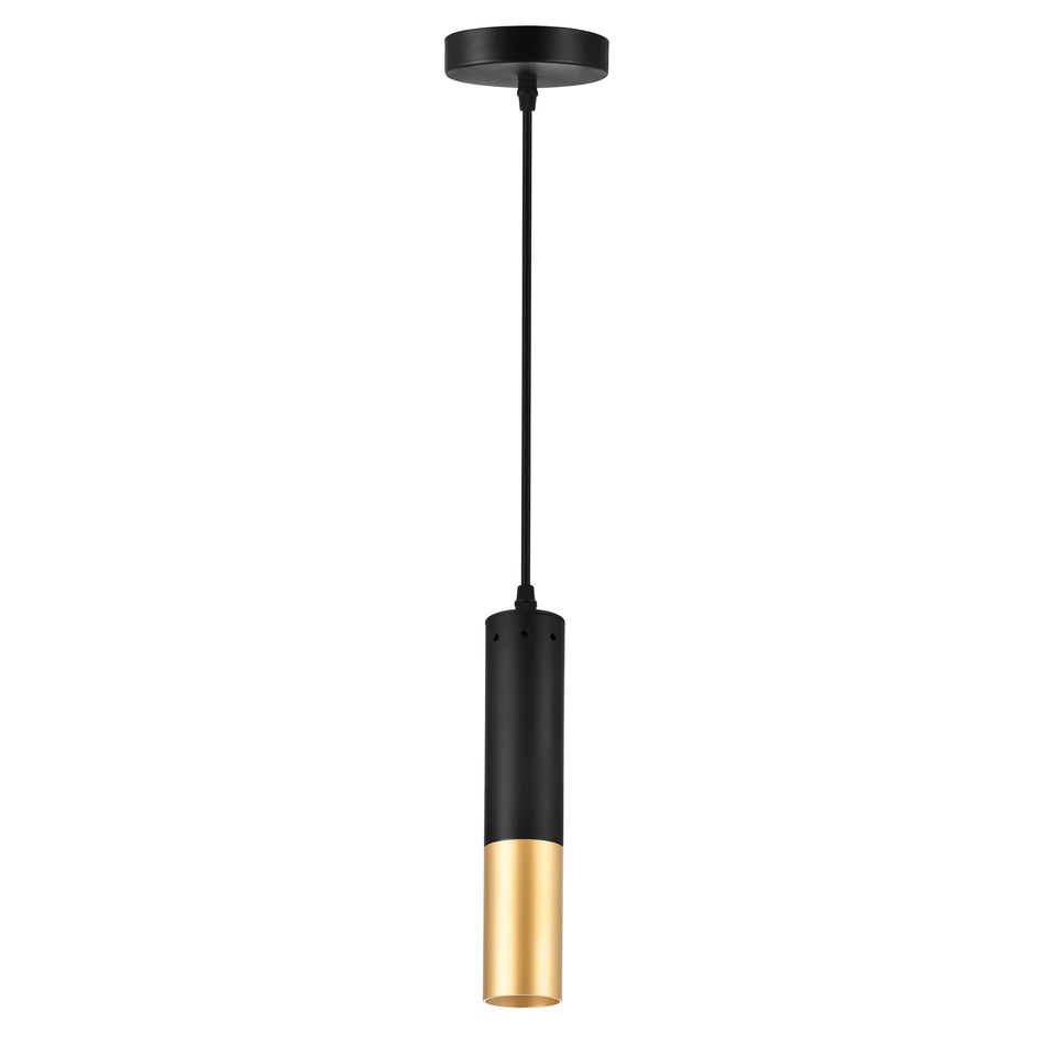 Anem 1 Light Matte Black & Satin Gold Finish Down Mini Pendant