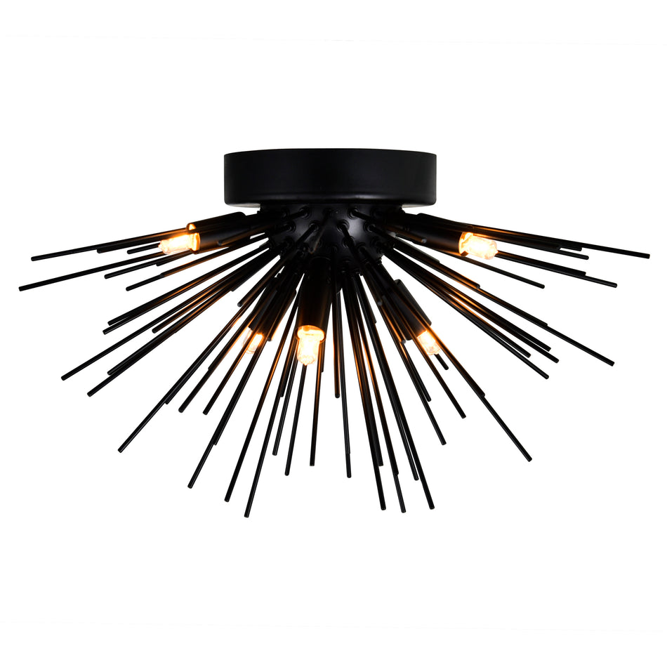 Savannah 6 Light 20in Black Flush Mount