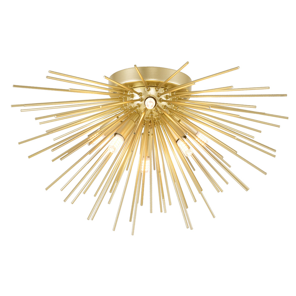 Savannah 6 Light 20in Gold Leaf Flush Mount