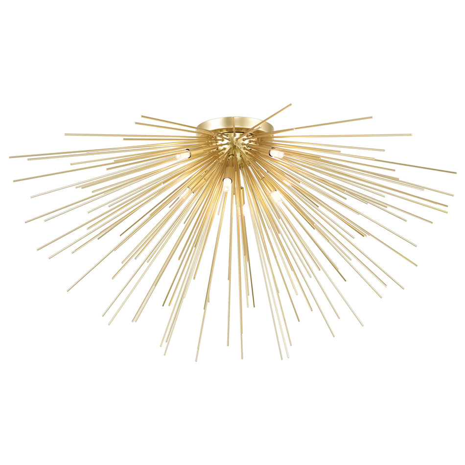 Savannah 8 Light 40in Gold Leaf Flush Mount