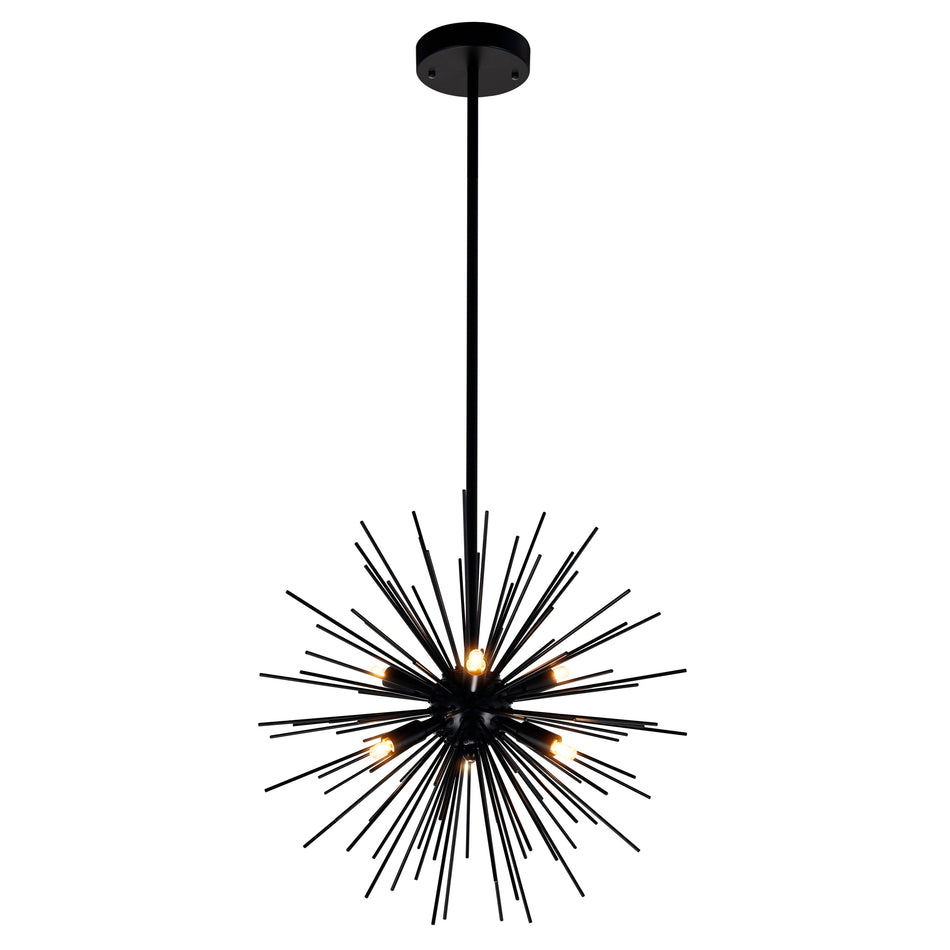 Savannah 6 Light 16in Black Chandelier